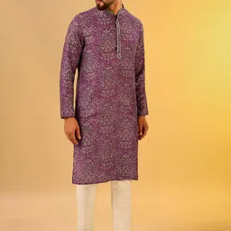 KISAH Ethnic Motifs Printed Mandarin Collar Kurta image 3