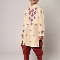 DEVOILER Boys Geometric Printed Round Neck Straight Kurta image 5