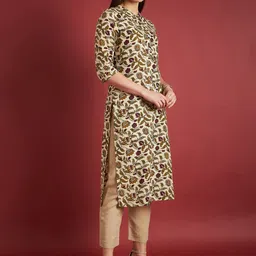 all about you Ethnic Motifs Band Collar Printed Pure Cotton Kurta image 4