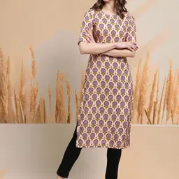 7Threads Women Ethnic Motifs Printed Sequinned Floral Crepe Kurta image 5