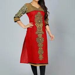 Jevi Prints Ethnic Motifs Printed Cotton Straight Kurta image 2