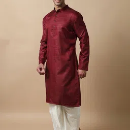 filori studio FILORI Band Collar Art Silk Straight Kurta image 5