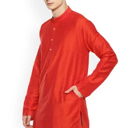 TATTVA Long Sleeves Band Collar Straight Kurta image 5