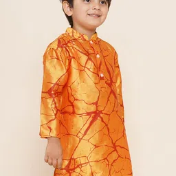 Sethukrishna Boys Abstract Printed Mandarin Collar Kurta image 3