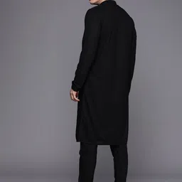 Manyavar Men Striped Thread Work Kurta image 4