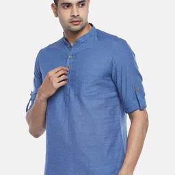 indus route by Pantaloons Men Navy Blue Kurta image 5
