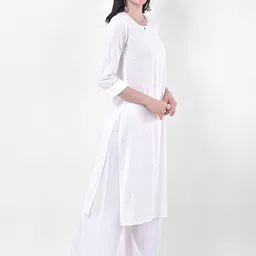 Span Ethnic Motifs Printed Sequins Pure Cotton Kurta image 3