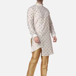ROYAL KURTA Ethnic Motifs Printed Angrakha Style Summer Sheers Jacquard Silk Kurta image 5