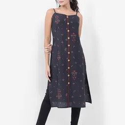 Vishudh Floral Printed Mirror Work Kurta image 3