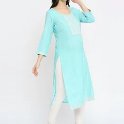True Shape Woven Design Sequinned Regular Maternity Kurta image 5