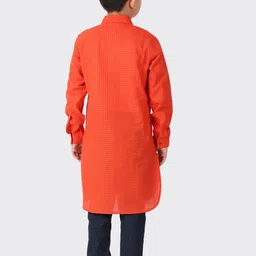 Fabindia Boys Red Pathani Kurta image 4