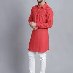 Sayesha Striped Long Sleeves Pathani Cotton Kurta image 4