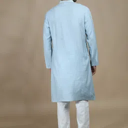 filori studio FILORI Geometric Woven Design Mandarin Collar Kurta image 5