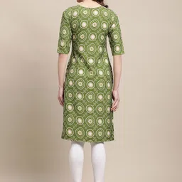 7threads KALINI Women Green Ethnic Motifs Printed Crepe Kurta image 4