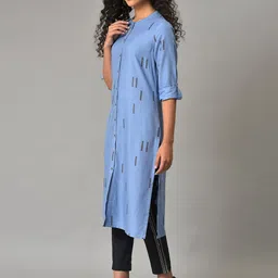 W Geometric Printed Straight Regular Kurta image 4