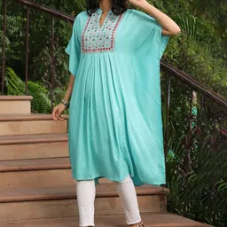 Juniper Ethnic Motifs Yoke Design Kaftan Kurta image 4