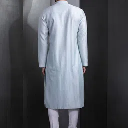 Rohit Gandhi + Rahul Khanna Embroided Cotton Strigth Kurta image 3