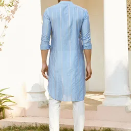See Designs Sequins & Mirror Work Mandarin Collar Straight Kurta image 4