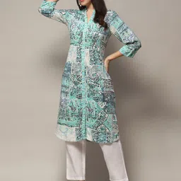 Biba Abstract Printed Straight Kurta image 3