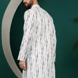 Armaan Ethnic Mandarin Collar Printed Cotton Kurta image 5