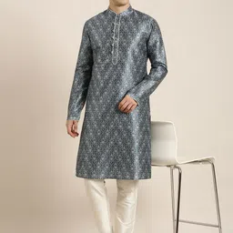 TheEthnic.Co Ethnic Motifs Printed Mandarin Collar Kurta image 3