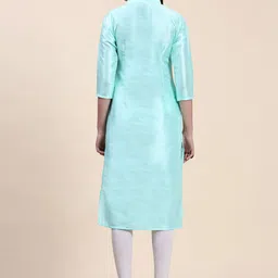 Phenav  Mandarin Collar Dupion Silk Kurta image 5
