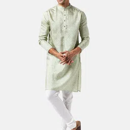 indus route by Pantaloons Ethnic Motif Printed Mandarin Collar Straight Kurta image 5