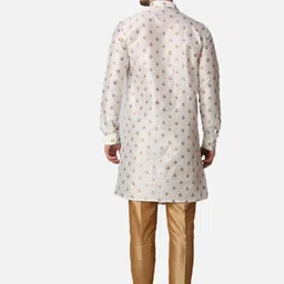 ROYAL KURTA Ethnic Motifs Printed Angrakha Style Summer Sheers Jacquard Silk Kurta image 3