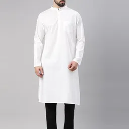 WHITE HEART Men White Pure Cotton Kurta image 2