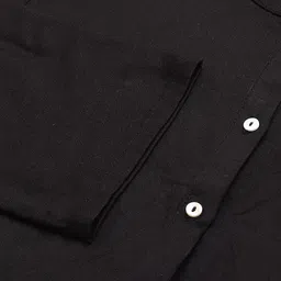 W Black Mandarin Collar Roll-Up Sleeves Pathani Kurta image 5