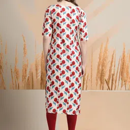 7Threads Women Ethnic Motifs Printed Sequinned Floral Crepe Kurta image 2