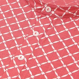 filori studio FILORI Men Geometric Printed Mandarin Collar Thread Work Straight Cotton Kurta image 3