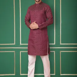 Jompers Mandarin Collar Regular Straight Kurta with Churidar-image-10