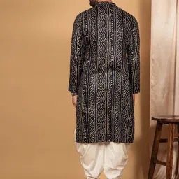 KISAH Bandhani Printed Mandarin Collar Kurta With Dhoti Pants image 5