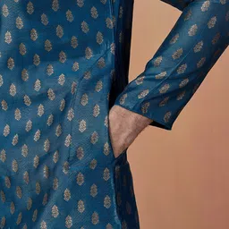 Manyavar Men Ethnic Motifs Printed Full Sleeves Kurta With Churidar image 4