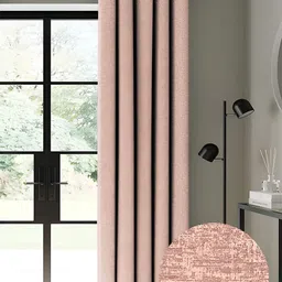CASABLEU Pink 2 Pieces Self Design Black Out Door Curtain-image-13