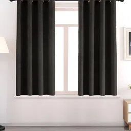 AEROHAVEN Black 2 Pcs Room Darkening Eyelet Window Curtains-image-11
