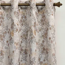 Ariana Grey & White Geometric Room Darkening Window Curtain-image-3