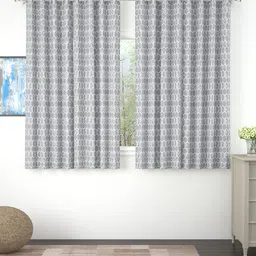 Story@home Set of 4 Grey Geometric Print Room Darkening Window Curtain-picture-23