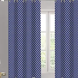 Airwill Blue & White 2 Pieces Geometric Printed Room Darkening Window Curtain-picture-32