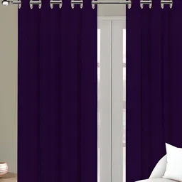 Airwill Purple 2Pcs Room Darkening Door Curtain-image-0