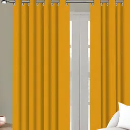 Airwill Yellow 2Pcs Room Darkening Door Curtain-picture-10