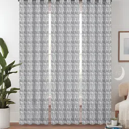 Lunar Days Black & White 3 Pieces Abstract Printed Room Darkening Door Curtains-picture-39