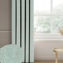 CASABLEU Sea Green 2 Pieces Black Out Long Door Curtain-image-58