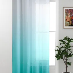 HOMADORN Blue & White Sheer Window Curtain-picture-38