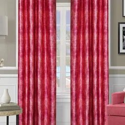 ROMEE Pink 2 Pieces Printed Door Curtain-image-78
