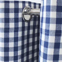 Airwill Blue & White 2 Pcs Geometric Room Darkening Cotton Window Curtains image 4