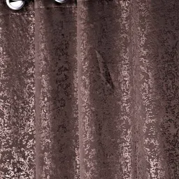 Home Sizzler Brown Black Out Long Door Curtain image 2