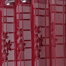 HOSTA HOMES Maroon Set of 4 Floral Door Curtain image 2