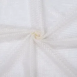 THE CONVERSION Cream & White 2 Pieces Striped Sheer Door Curtains image 2